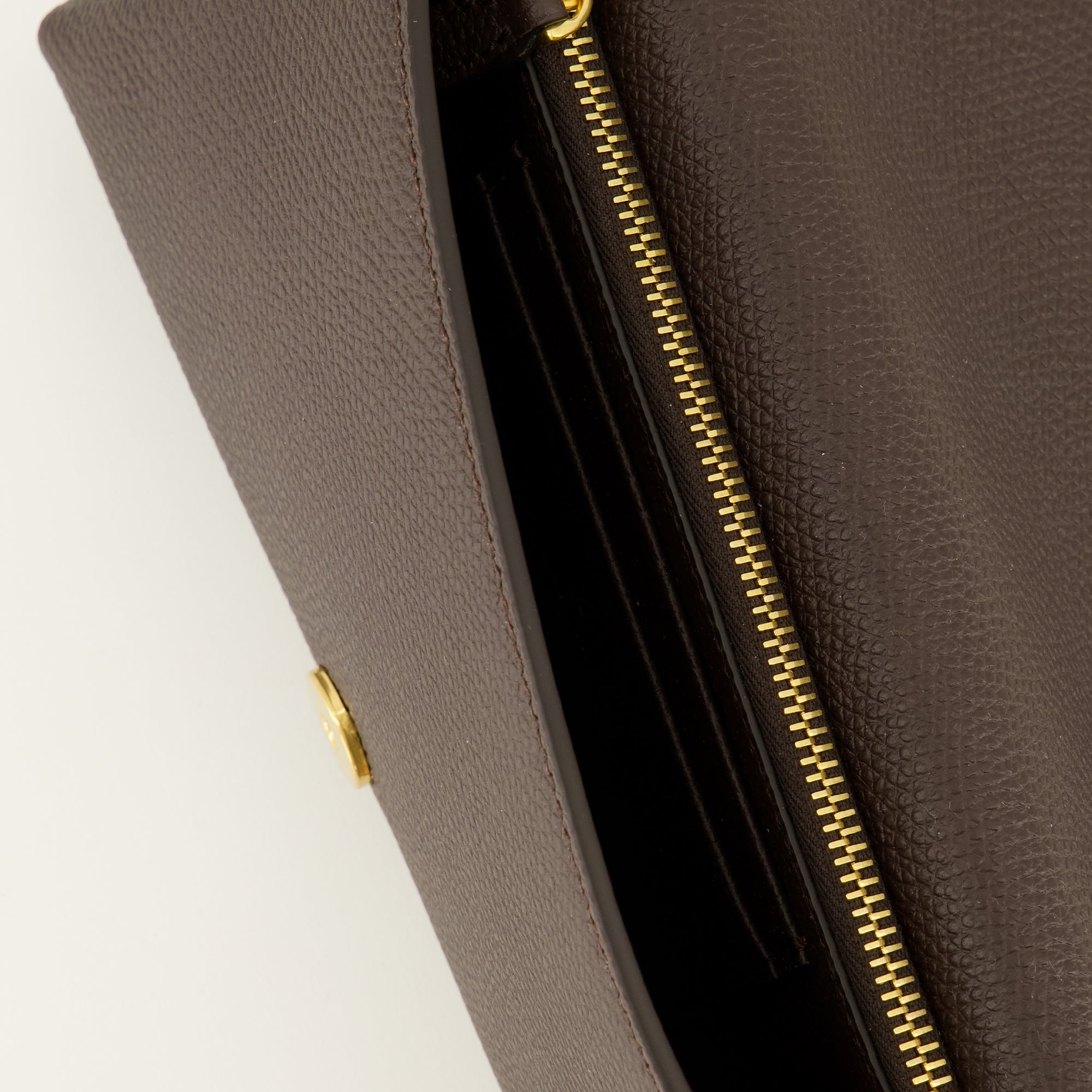 Petite maroquinerie ブラウンレザーのVLogoチェーンウォレット Valentino Garavani Marron Femme