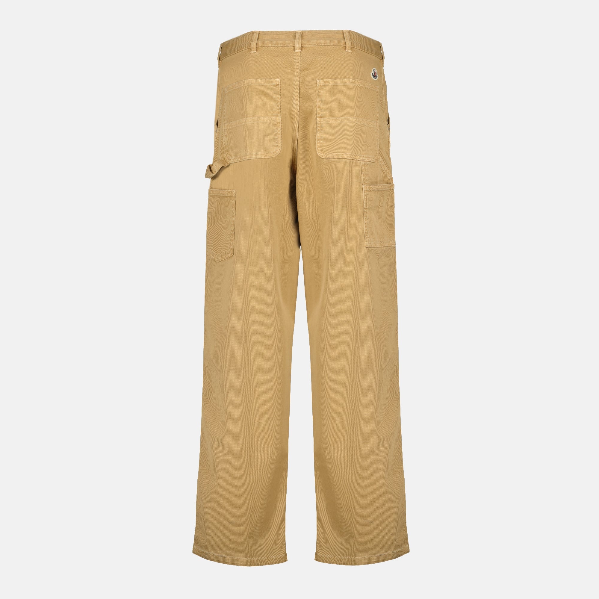 Image of the beige cargo pants by Moncler for Men - Spring-Summer 2026 - Back View