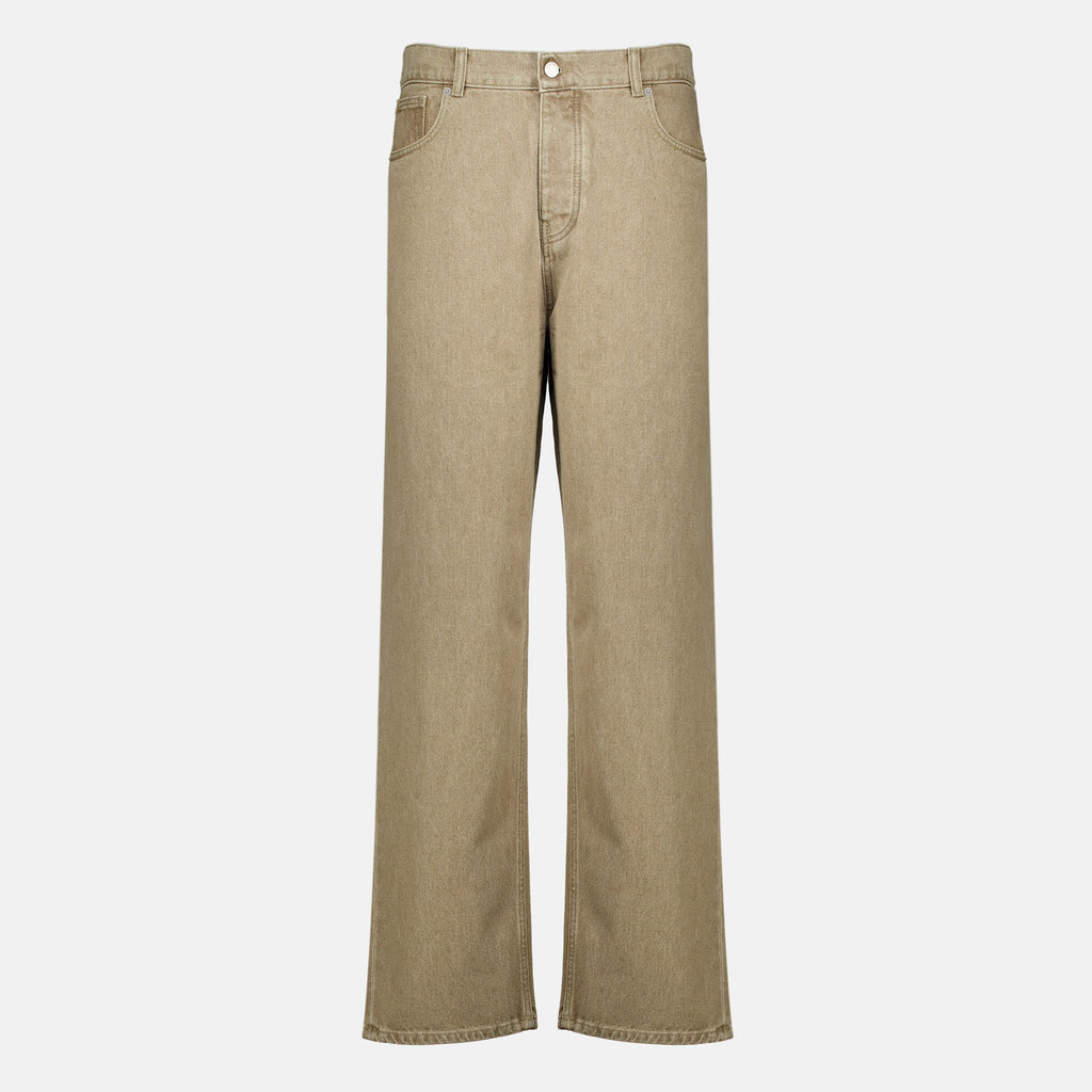Pantalons 카키 데님 진 Drole De Monsieur Beige Homme