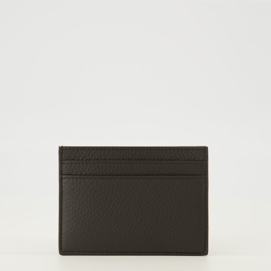 Image of the Tiny Cassandre black cardholder by Saint Laurent for Men - Spring-Summer 2026 - Back View