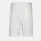 Shorts Short FF en coton éponge Fendi Blanc Homme