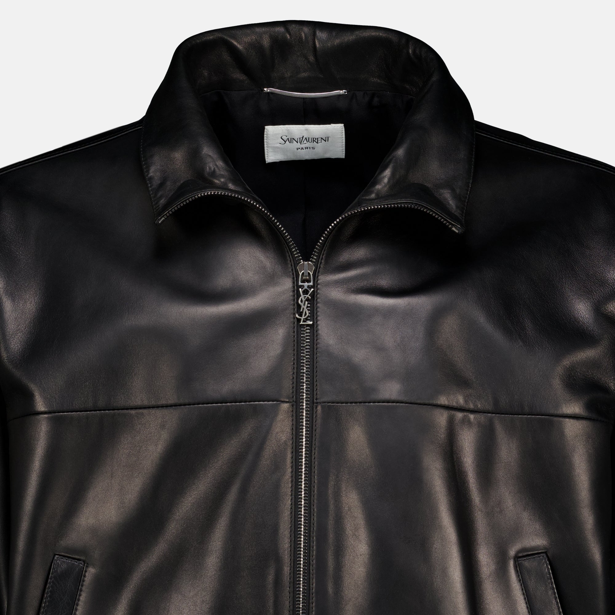 Manteaux Cassandre Leather Jacket Saint Laurent Noir Homme