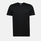 T-shirt T-Shirt con Logo Ricamato Moncler Nero Homme