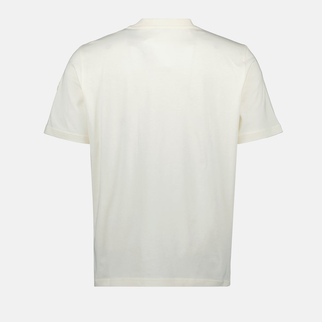 T-shirts Embroidered Logo T-shirt Moncler White Homme