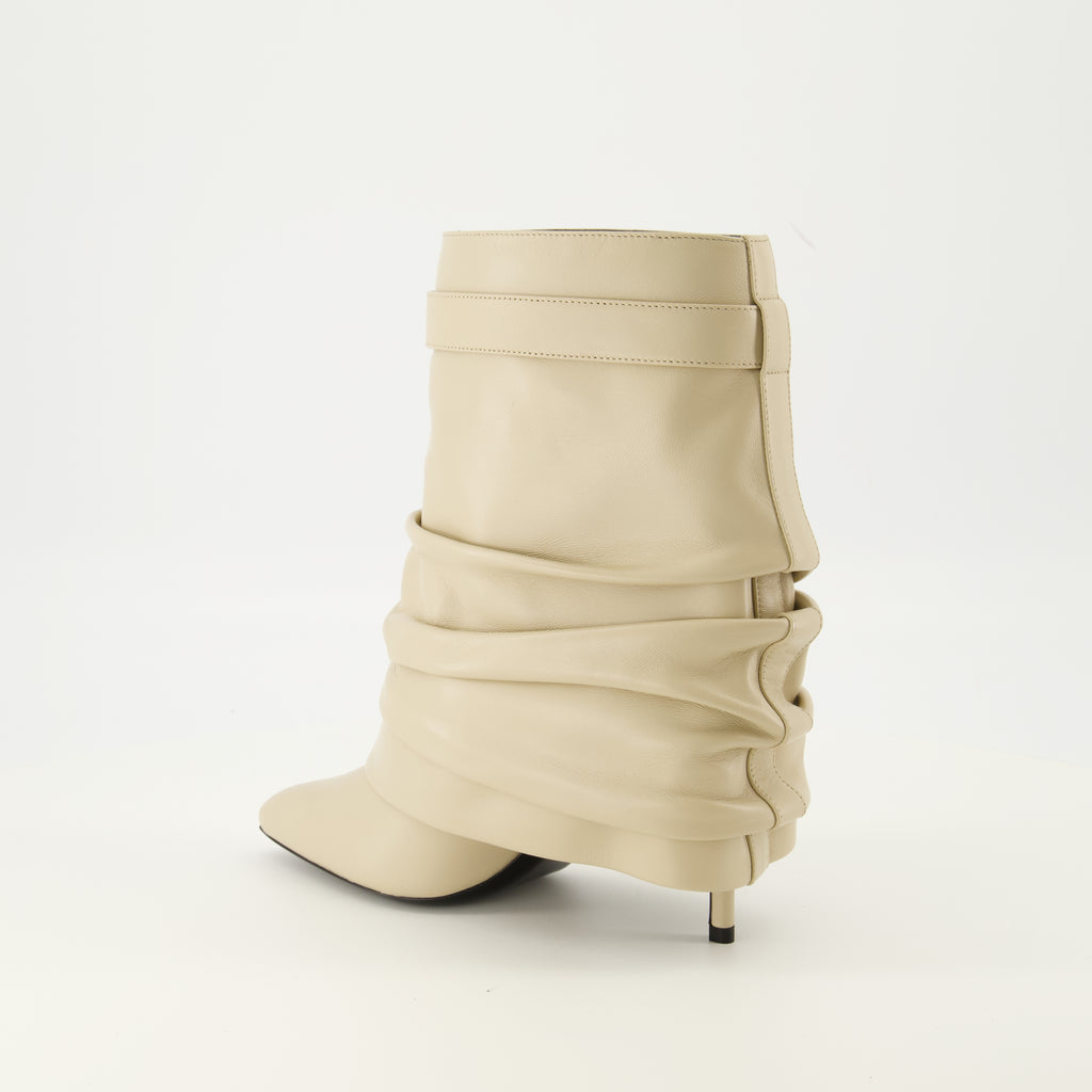 Image of the Givenchy Shark Lock ankle boots for women - Autumn-Winter 2025 season - Right three-quarter back view