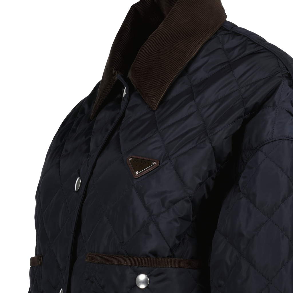 Jacken Veste en Re-Nylon matelassé Prada Dunkelblau Femme