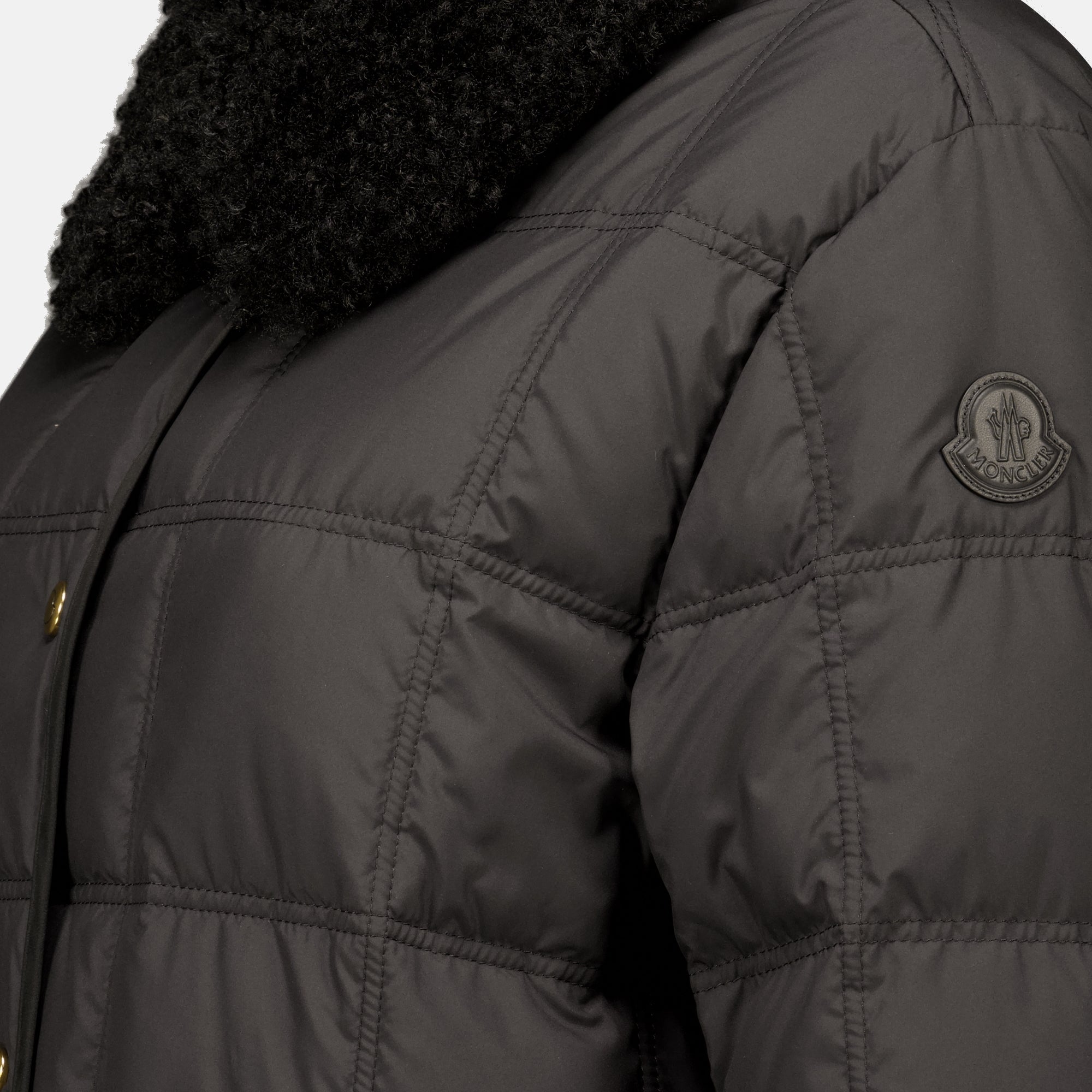 Manteaux Chaqueta de Plumas con Cinturón Black Swan Moncler Noir Femme