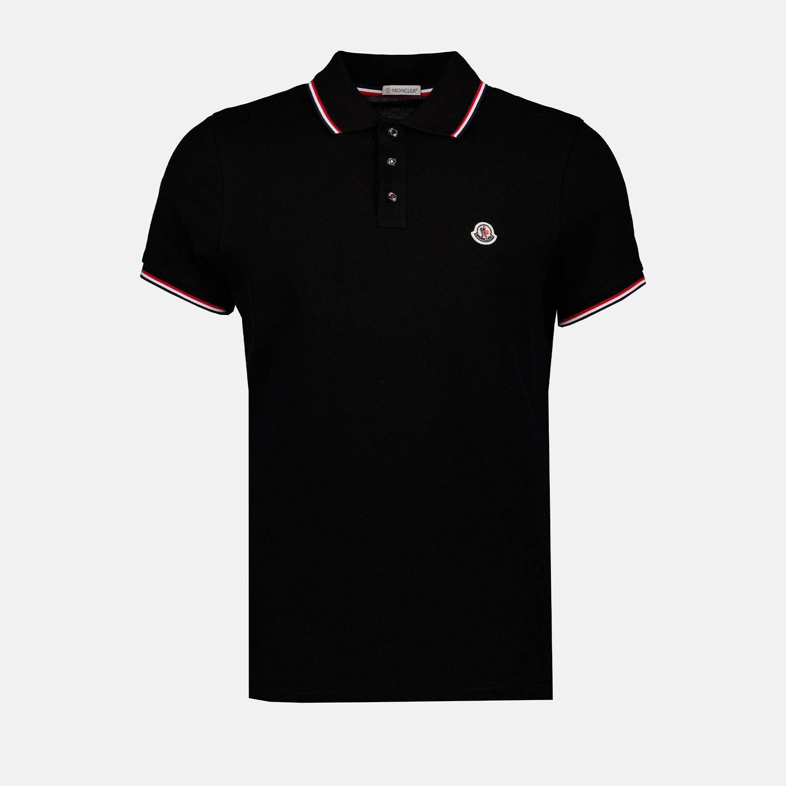Polos Polo com Várzea Tricolor Moncler Preto Homme