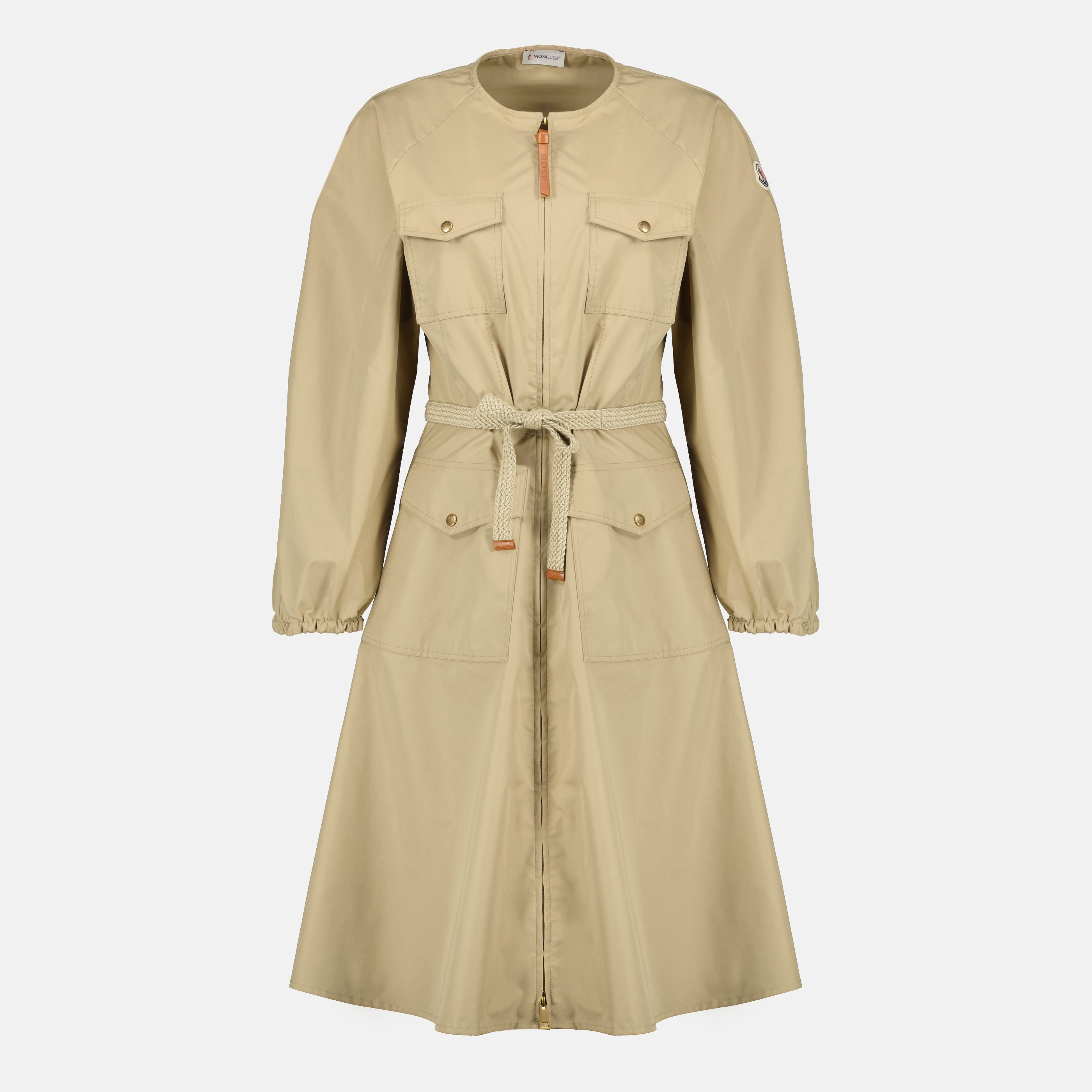 Robes Robe en popeline beige Moncler Beige Femme