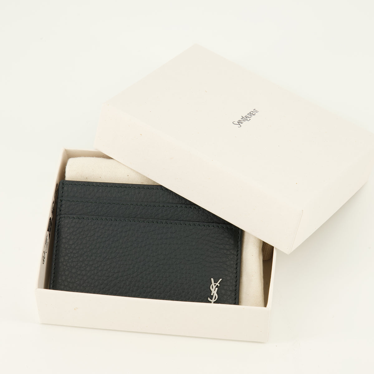 Petite maroquinerie 타이니 카산드르 어두운 녹색 카드 홀더 Saint Laurent Noir Homme