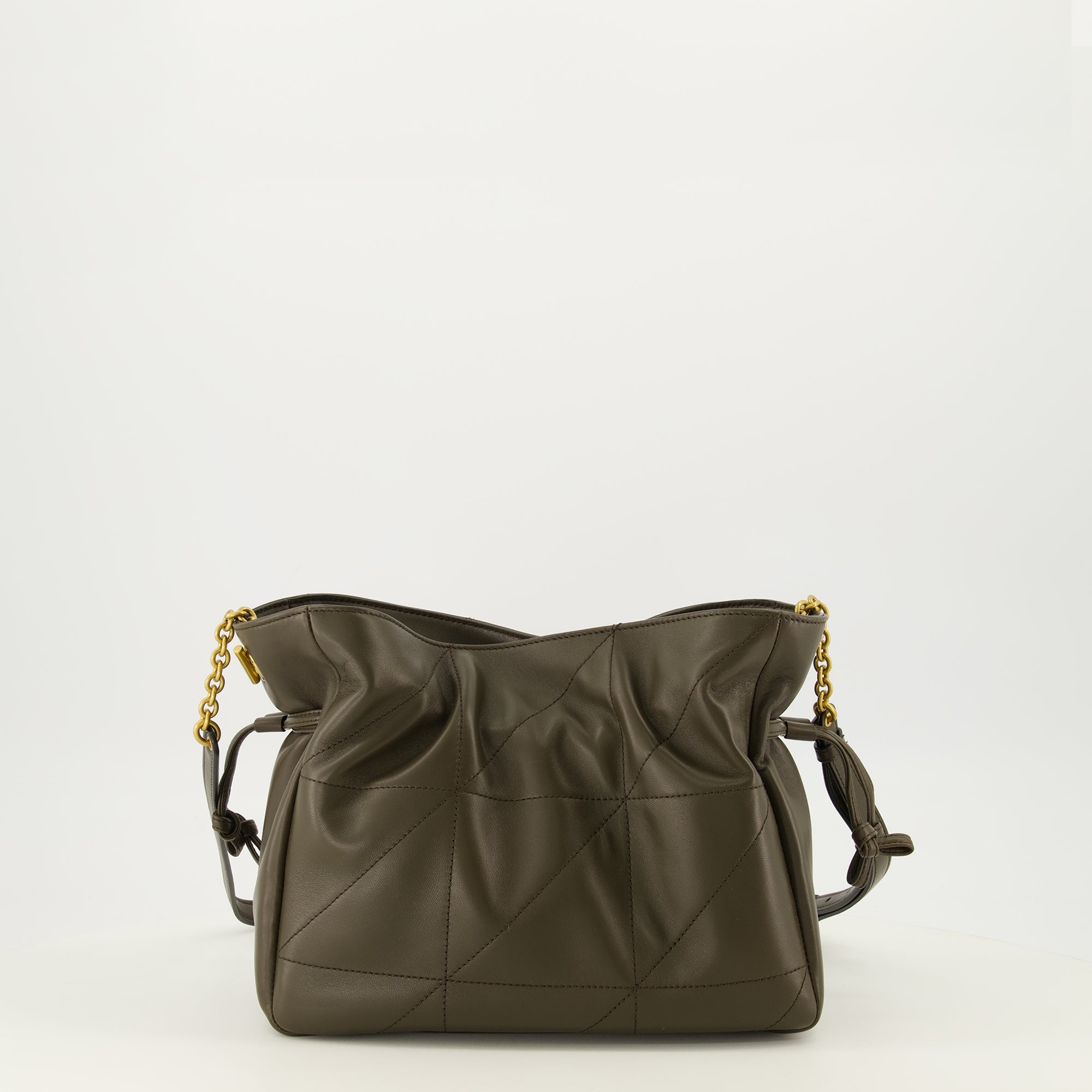 Sacs seau 카키 가죽으로 만든 Jamie 숄더 파우치 백 Saint Laurent Kaki Femme