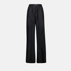 Pantalones Pantalones de Seda Mm6 Negro Femme