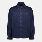 Image de l'article Chemise AMI de coeur en denim bleu de la marque Ami PARIS pour Unisex - Saison Printemps-Été 2026 - Vue de Face