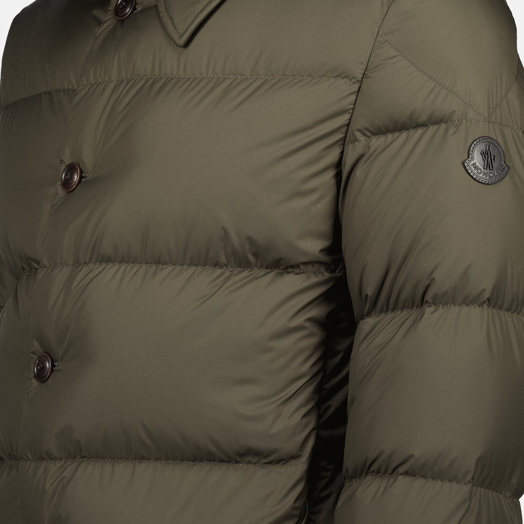 Image of the Moncler Men's Pres khaki shirt-jacket - Autumn-Winter 2025 - Detailed View 1