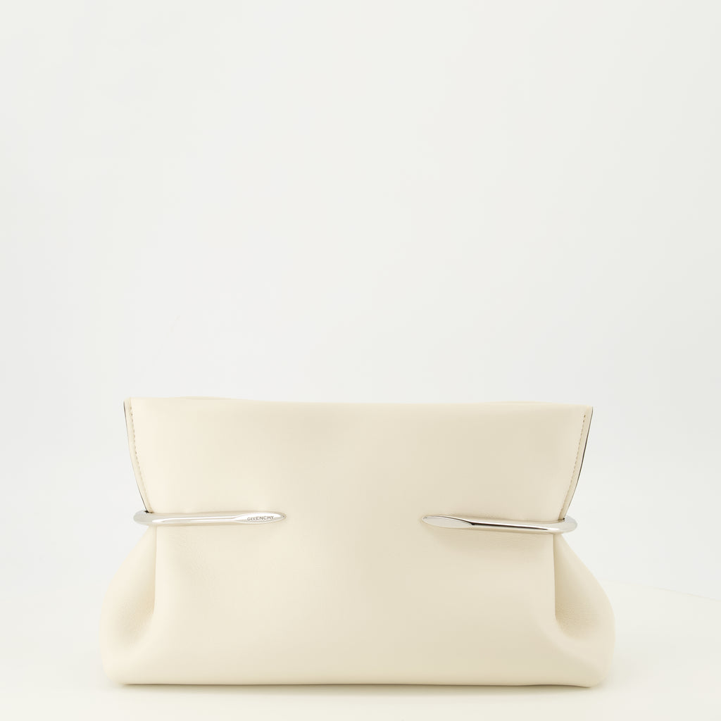 Pochettes Clutch de Cuero Nappa Pinch en Blanco Givenchy Blanc Femme