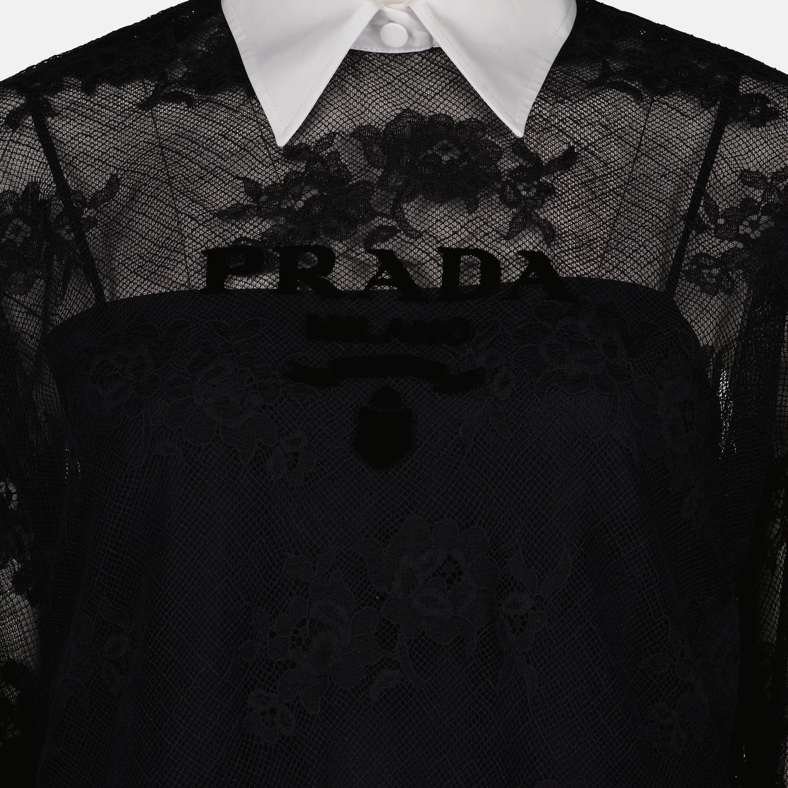 Kleider P3I67R S 231 12BZ f0967 nero+bianco Prada Schwarz Femme