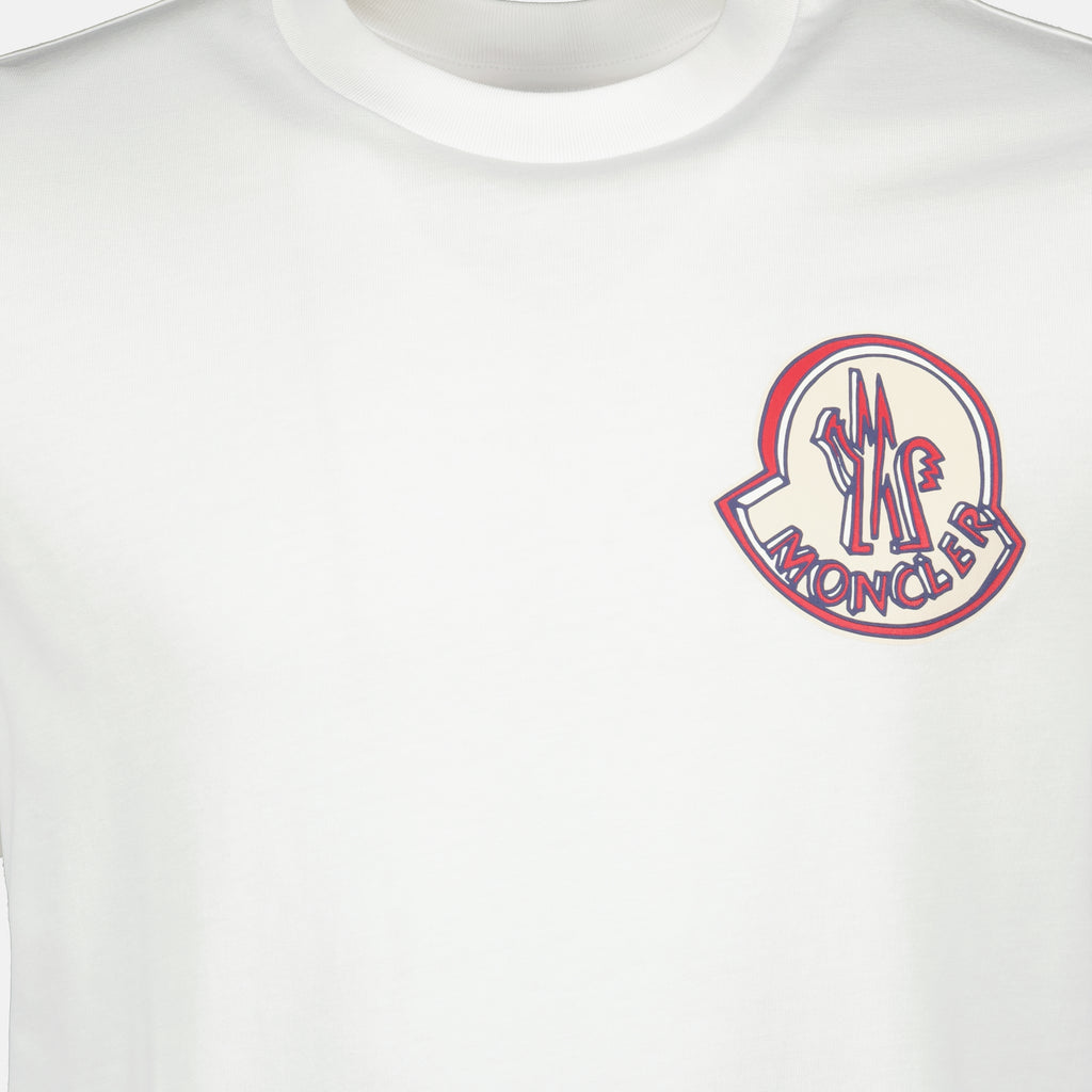 Imagen de la camiseta de logo blanco de Moncler para hombre - Temporada Primavera-Verano 2026 - Vista Detallada_1