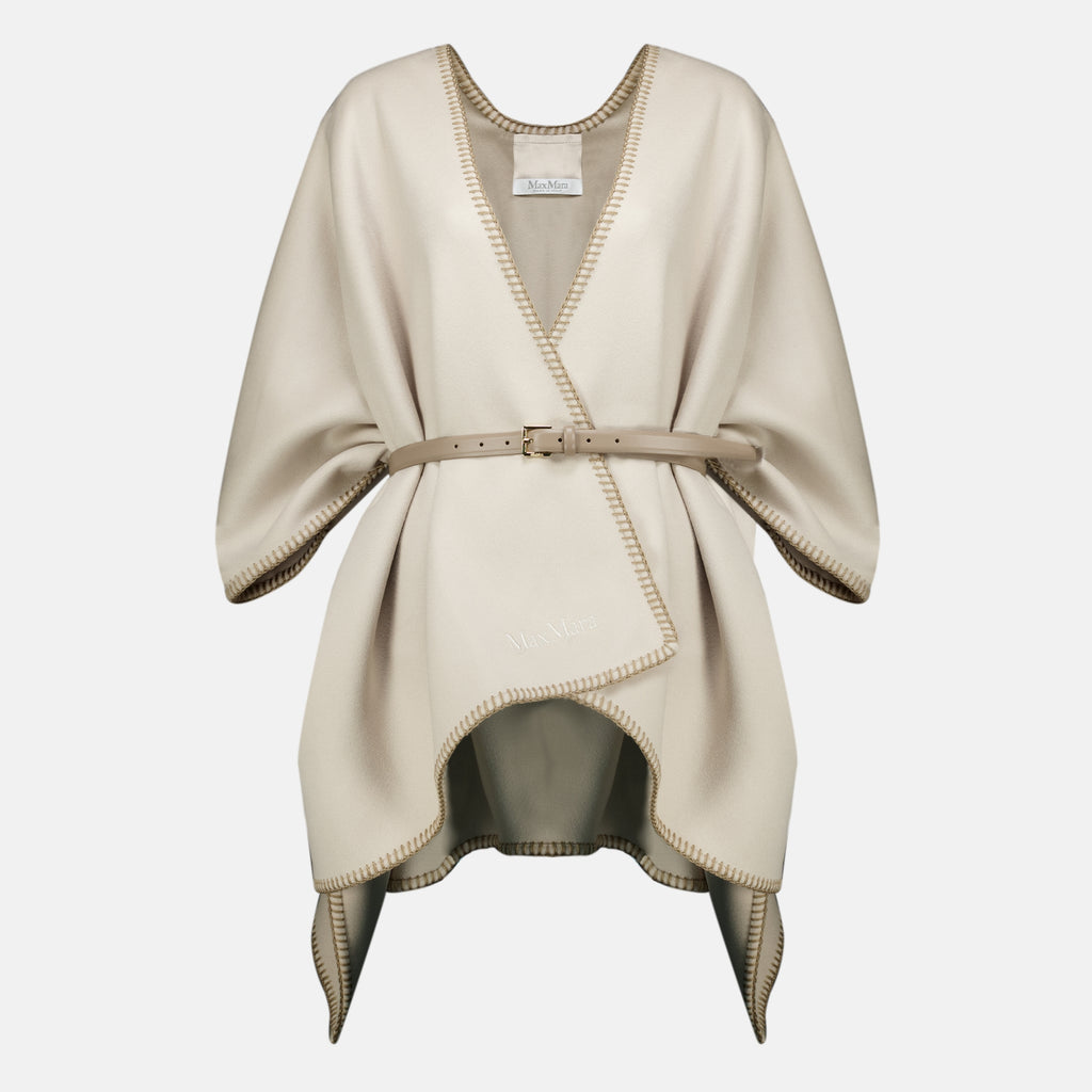 Vestes Capa de lana beige con cinturón Max Mara Beige Femme