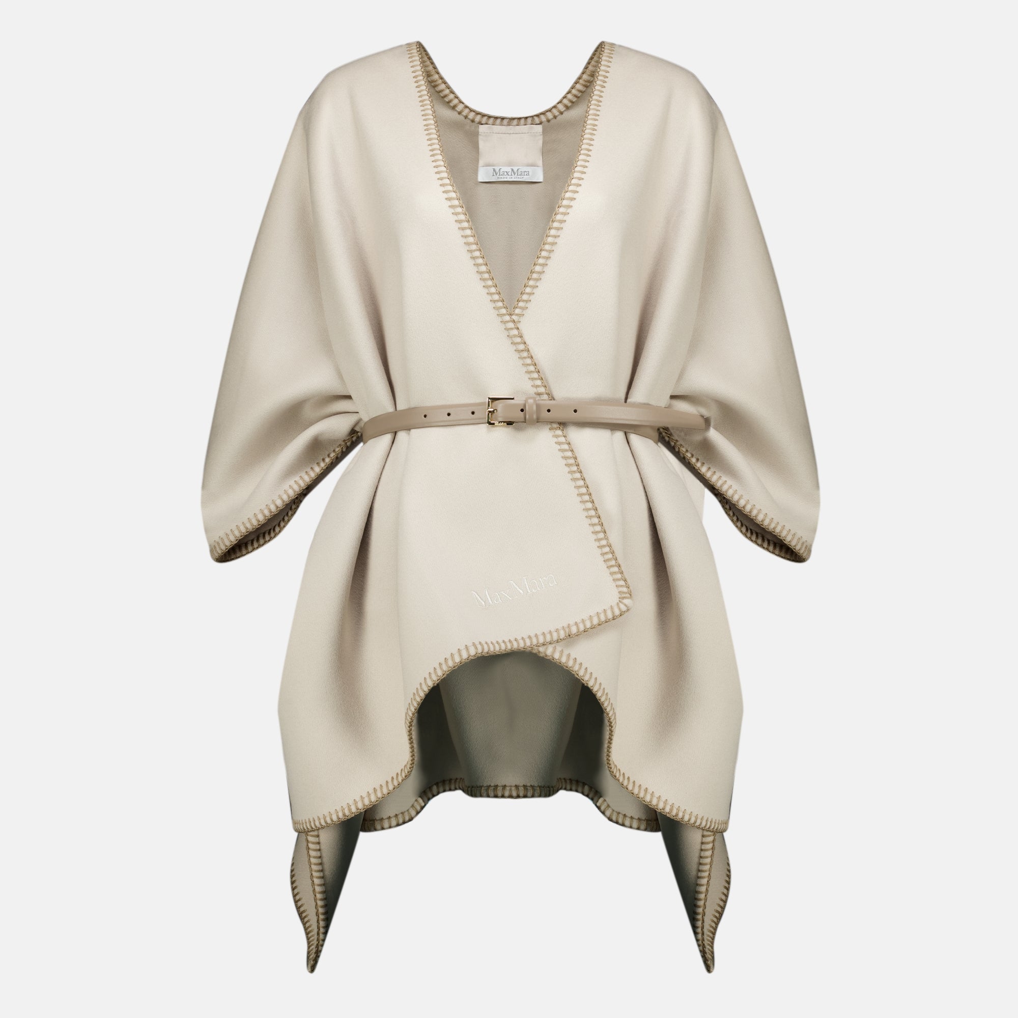 Vestes Capa de lã beige com cinto Max Mara Beige Femme
