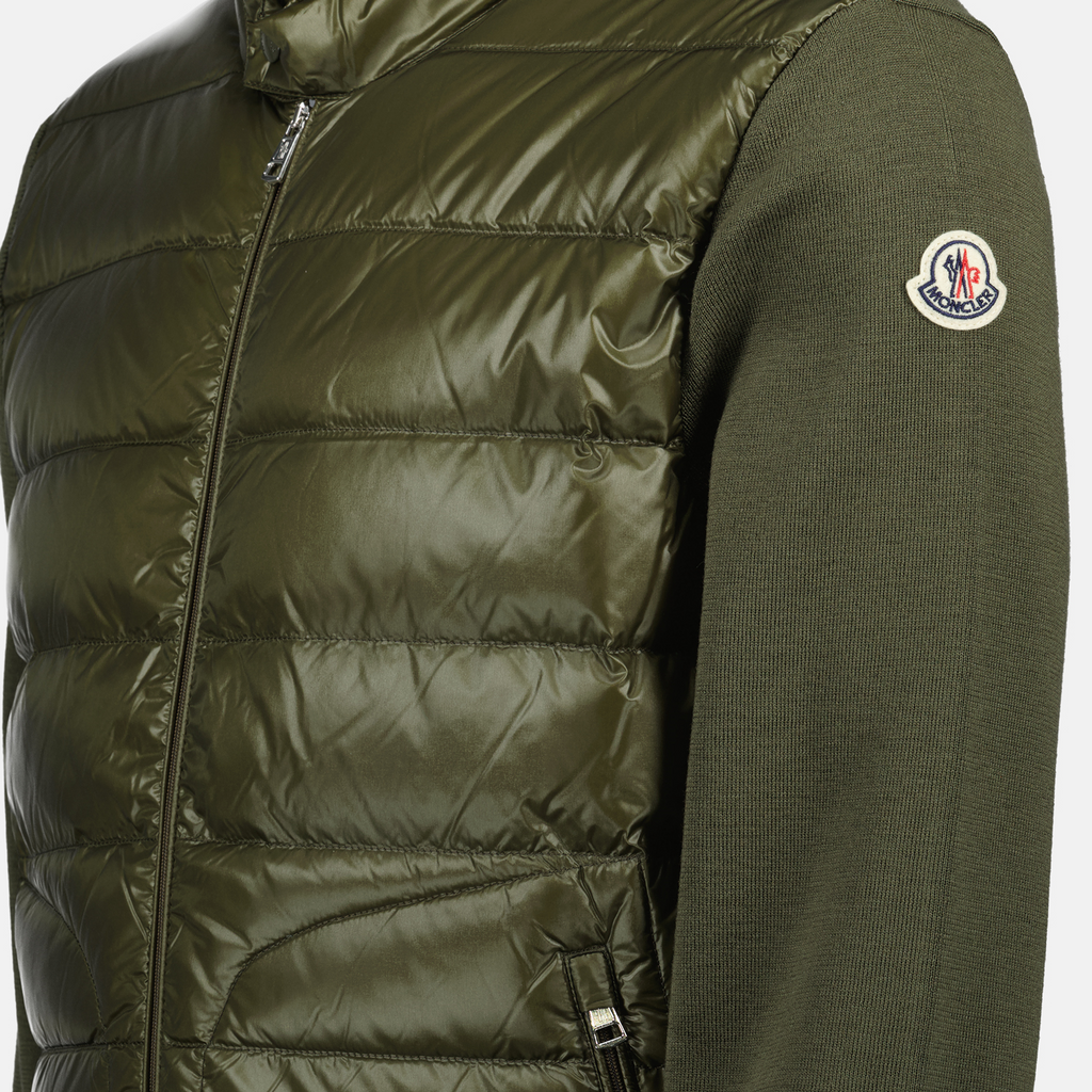 재킷 투톤 퀼팅 재킷 Moncler 카키색 옷감 Homme
