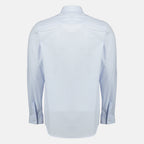 Image de l'article Chemise à rayures bleu clair en coton de la marque Dior pour Homme - Saison Printemps-Été 2026 - Vue de Dos