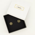 Bijoux Brincos de Metal com Email Branco Miu Miu Noir Femme