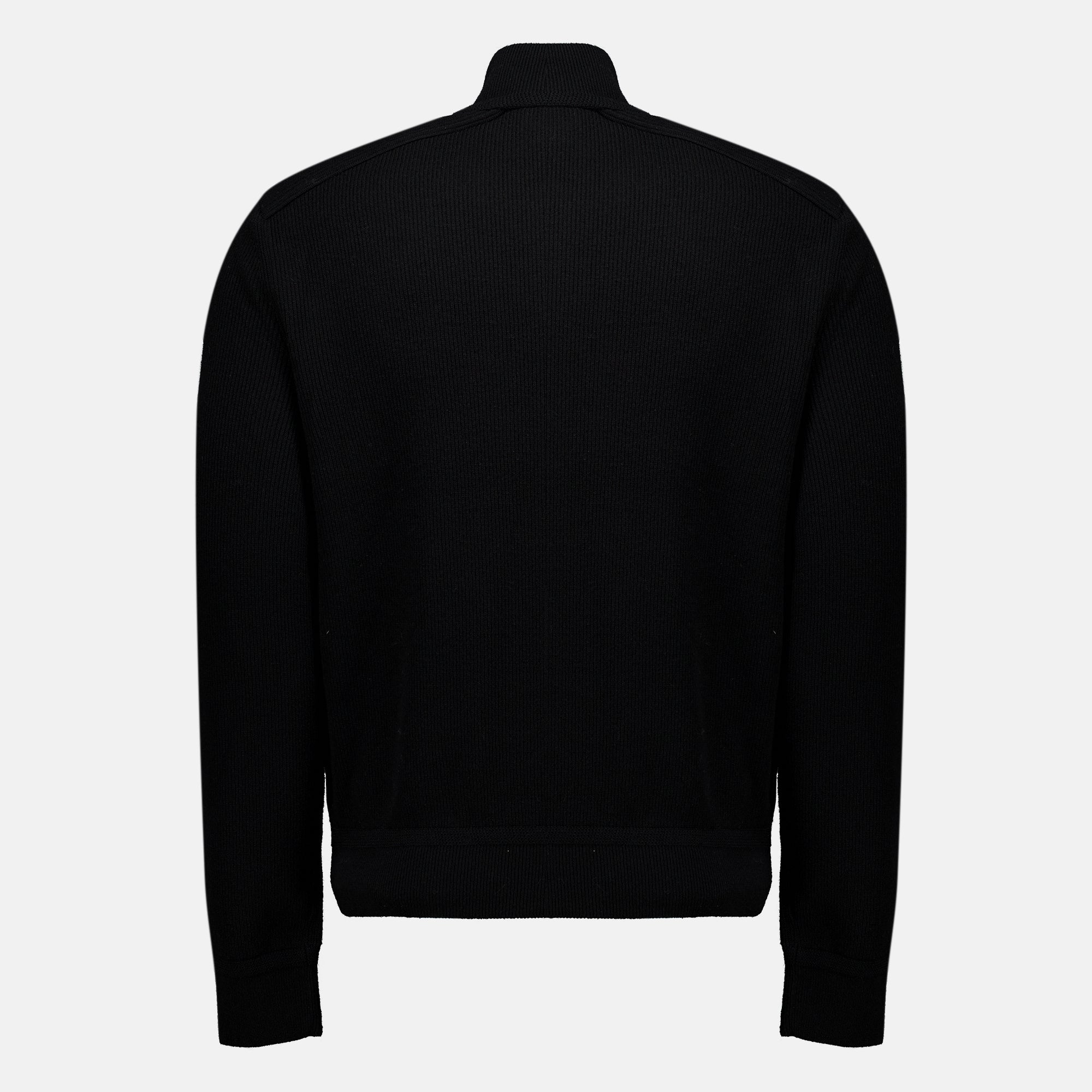 Vestes Cárdigan Negros Matelassé con Cremallera Moncler Noir Homme