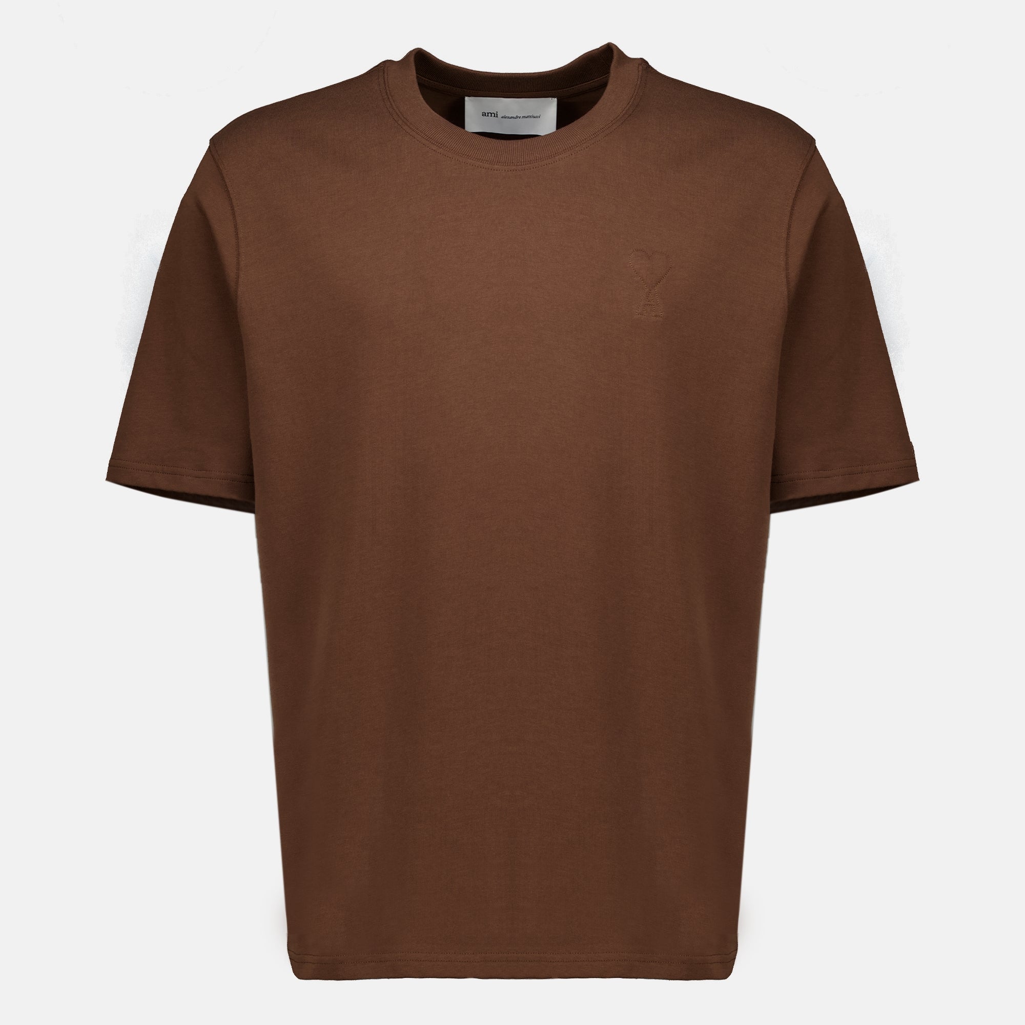T-shirts Brown Cotton T-Shirt Ami PARIS Marron Unisexe