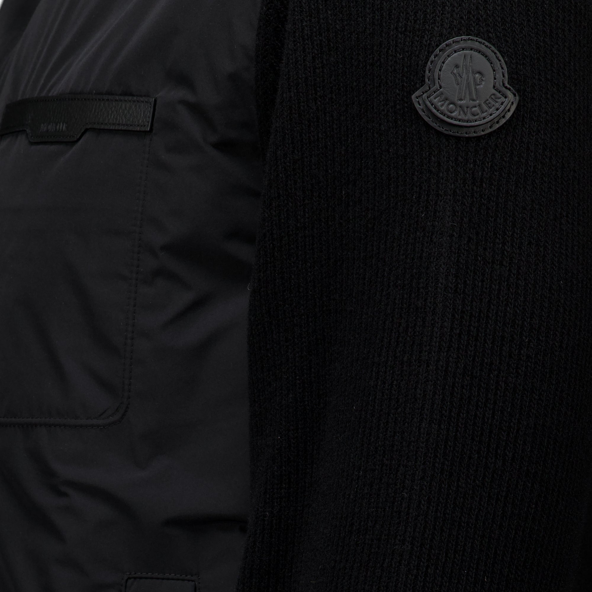 Maille Cardigan zippé en laine et cachemire noir Moncler Noir Homme