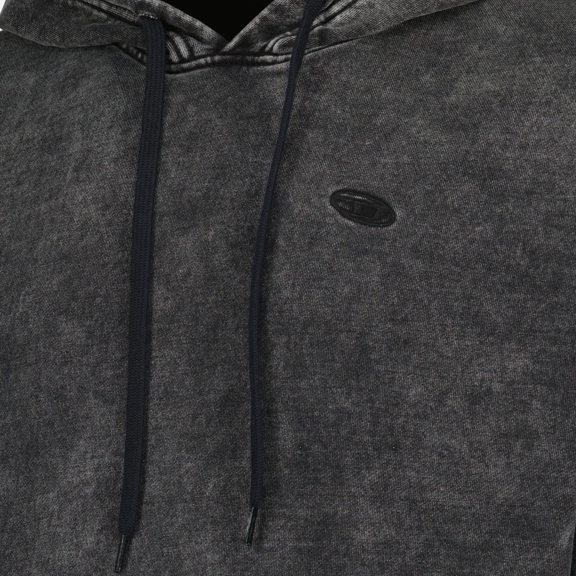 Sweatshirts Gray Denim Effect Hooded Sweatshirt Diesel Gris Homme