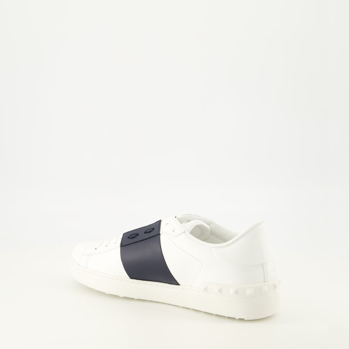 Baskets Weiße und marineblaue offene Sneaker Valentino Garavani Blanc Homme
