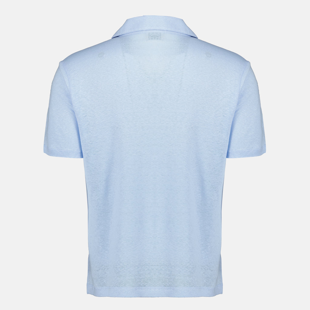 T-shirts Polo Garment in Lino Blu Chiaro Officine Générale Bleu Homme
