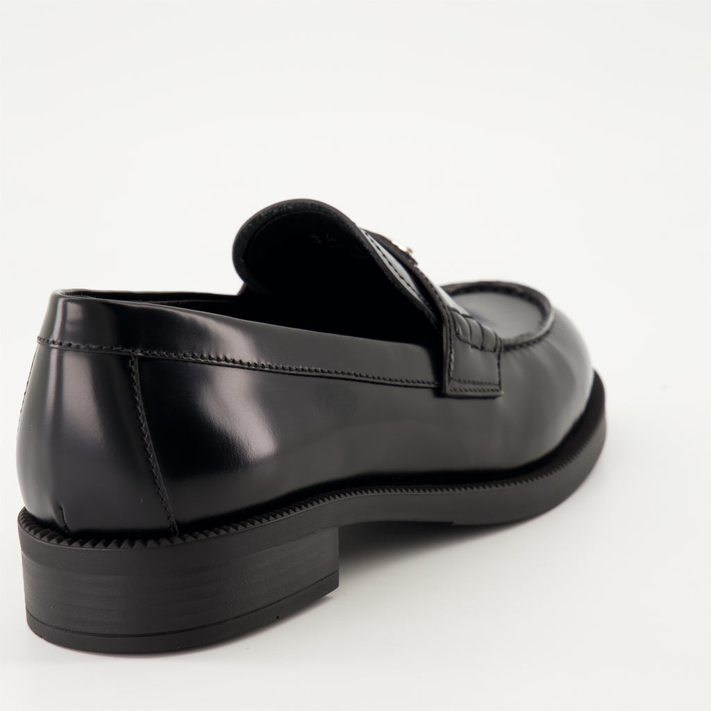 Mocassins Mocassins en cuir brossé Prada Noir Femme