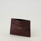 Imagen del tarjetero de cuero charol burdeos de la marca Saint Laurent para Mujer - Temporada Primavera-Verano 2026 - Vista Detallada 2
