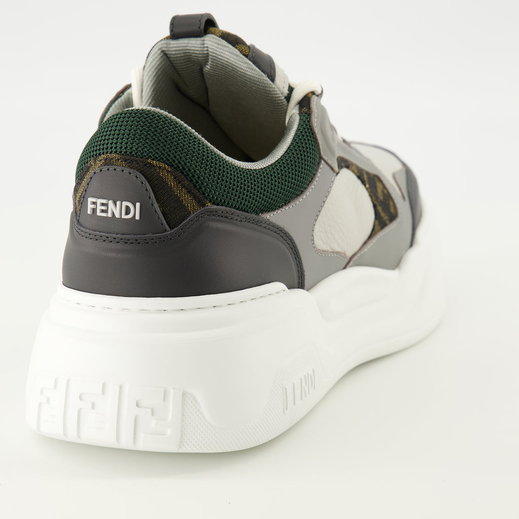 Image de l'article Baskets Fendi Force gris et vert de la marque Fendi pour Homme - Saison Automne-Hiver 2025 - Vue arrière