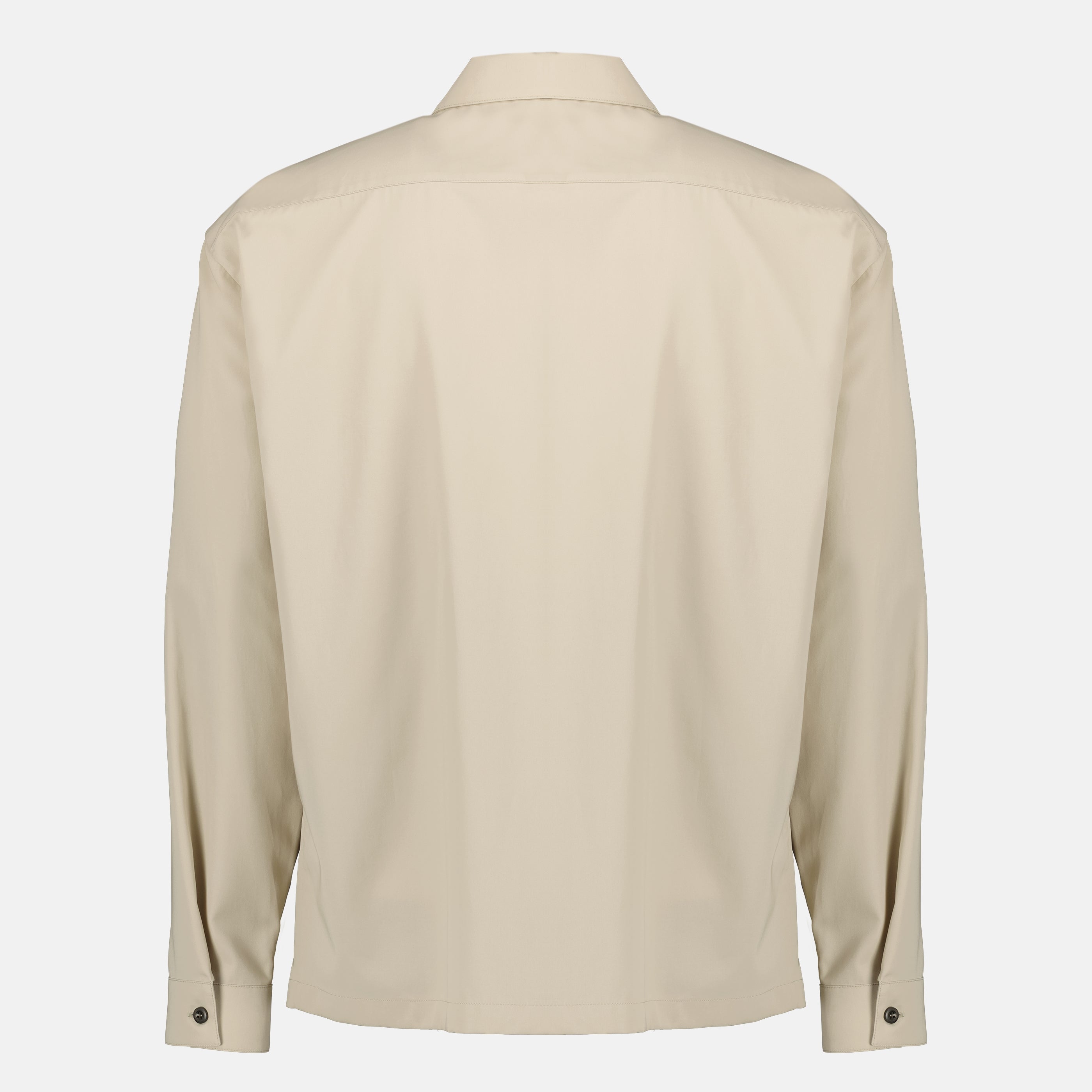 Vestes Veste chemise zippée en coton beige Prada Beige Homme