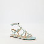 Offene schuhe Rockstud Sandalen Valentino Garavani Blau Femme
