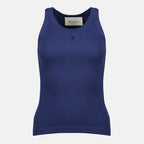 Imagen del Top sin Mangas de Corazón en Azul Marino de la marca Ami PARIS para Mujer - Temporada Primavera-Verano 2026 - Vista Frontal
