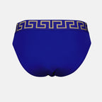 Strandmode Medusa Greca Schwimmslip Versace Blau Homme