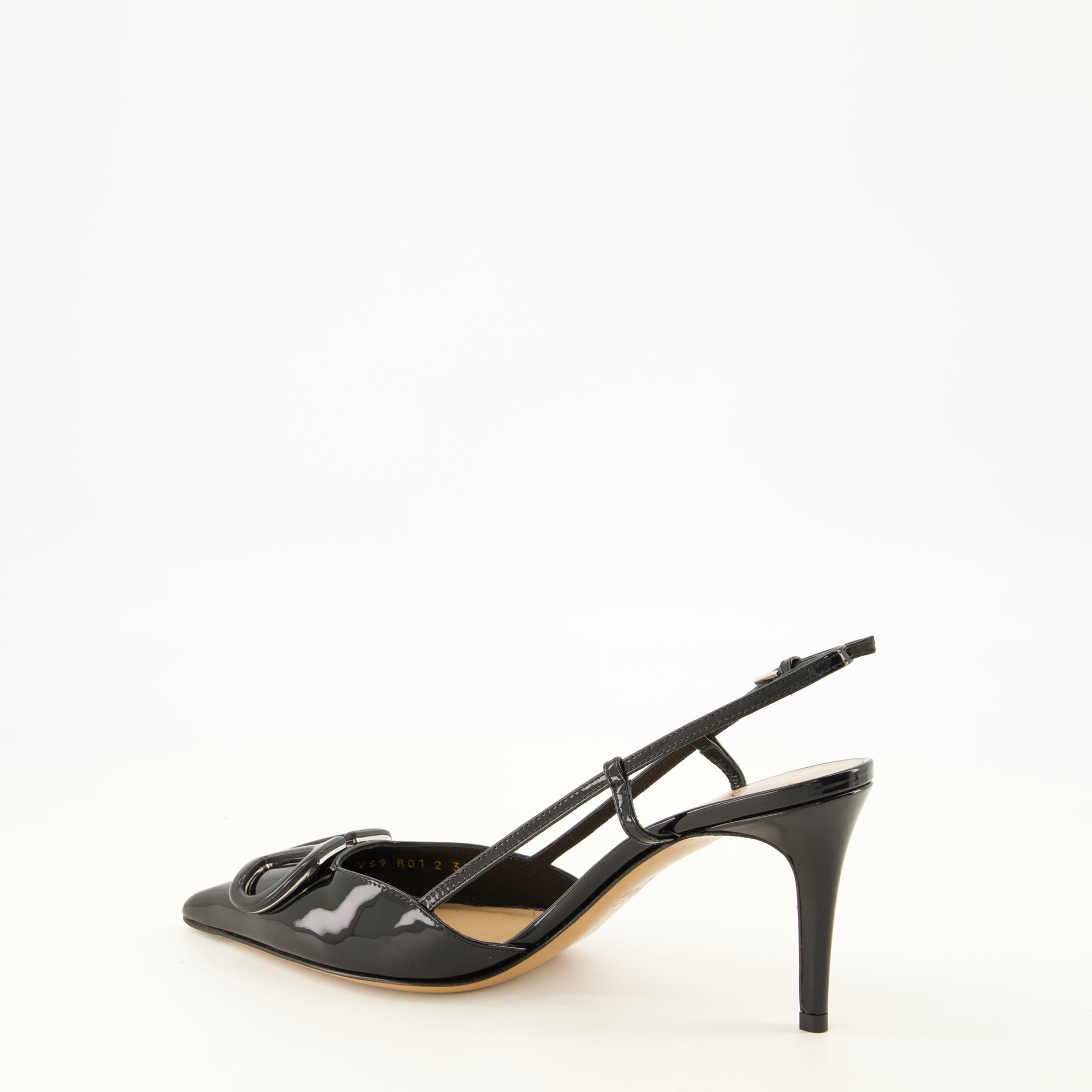 Escarpins VLogo Pumps de Cuero Charol Valentino Garavani Noir Femme