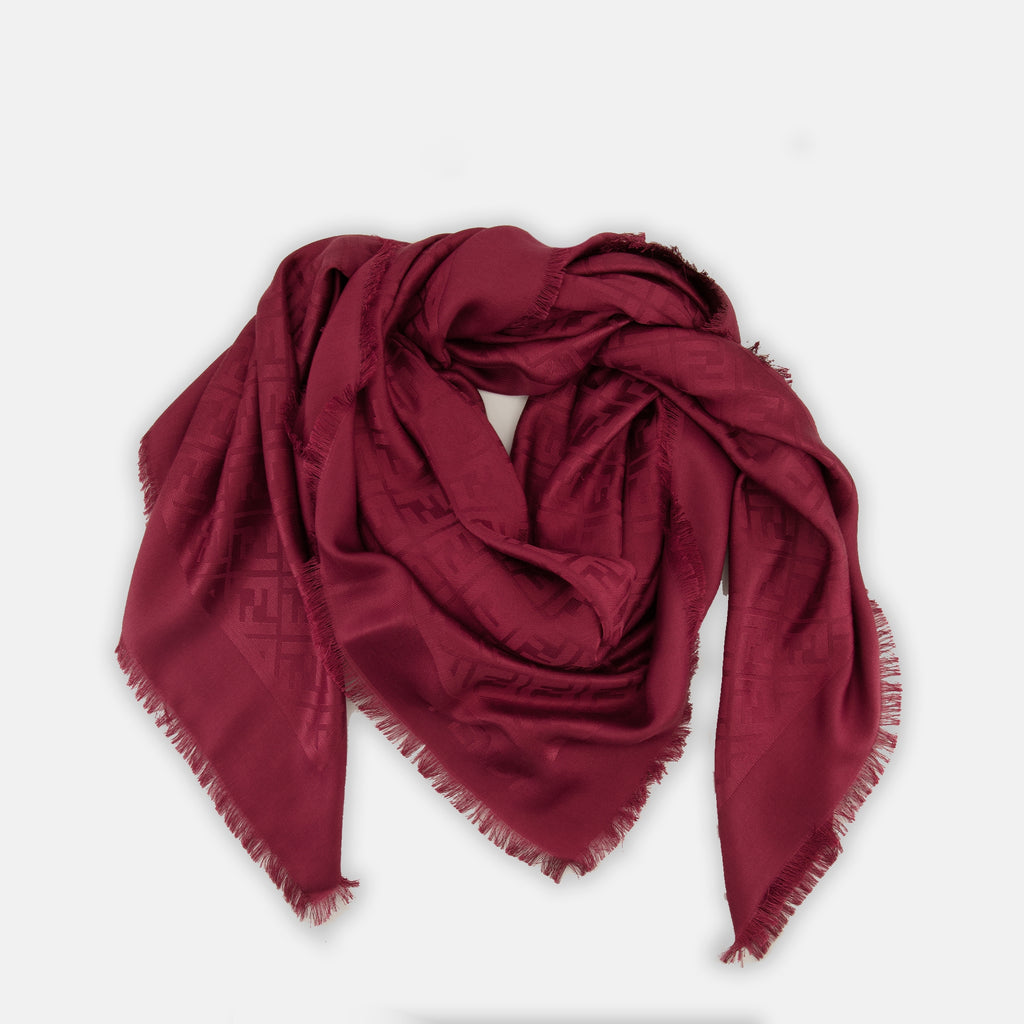 Écharpes, foulards et gants FF 실크와 울 숄 - 레드 Fendi Rouge Femme