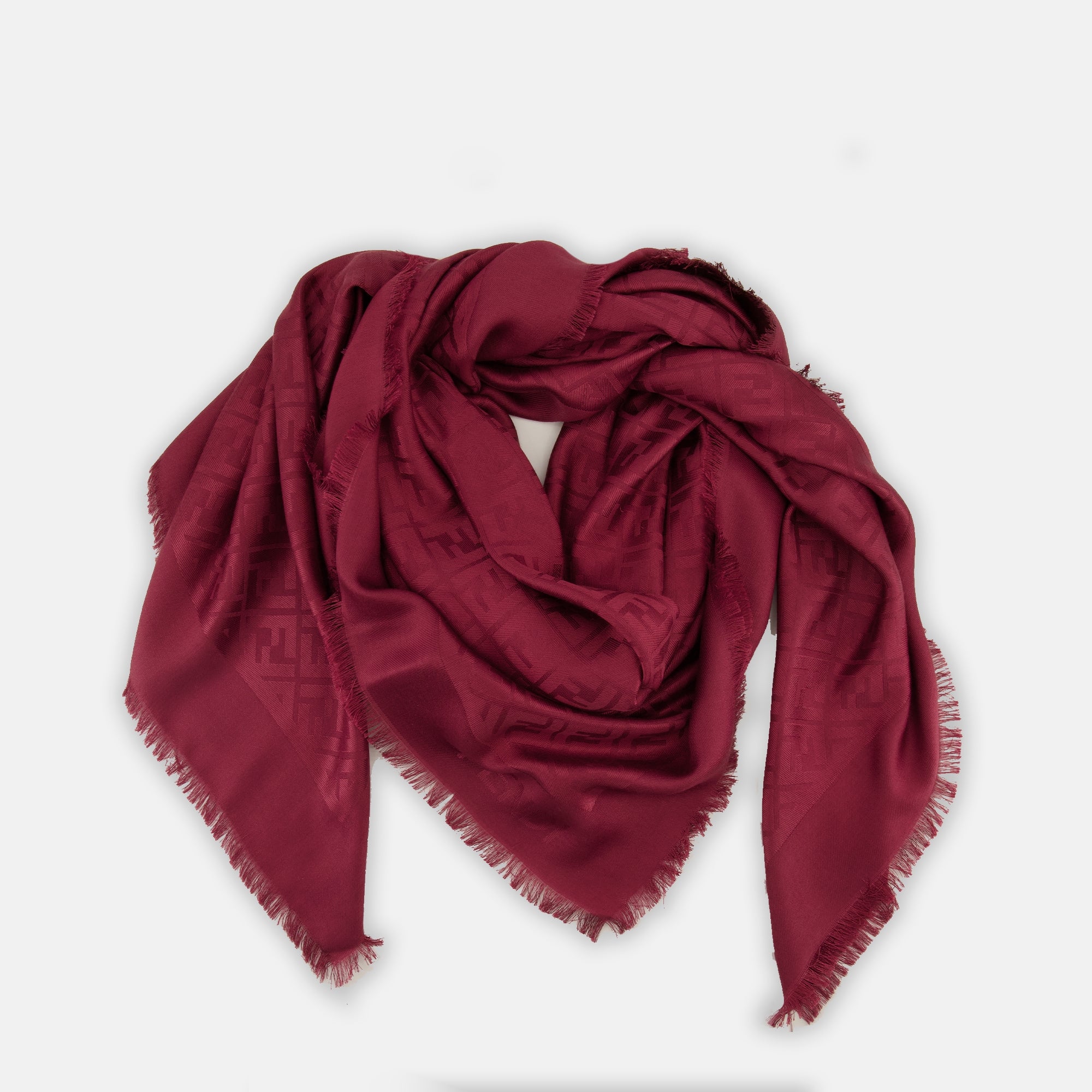 Écharpes, foulards et gants FF 실크와 울 숄 - 레드 Fendi Rouge Femme