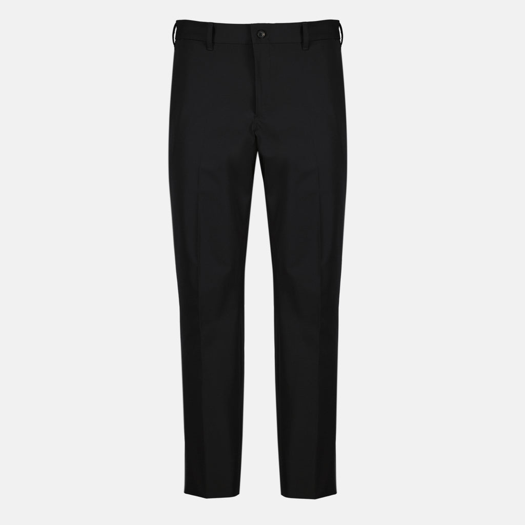 Pantalons 검정 스트레치 원단 팬츠 Prada Noir Homme