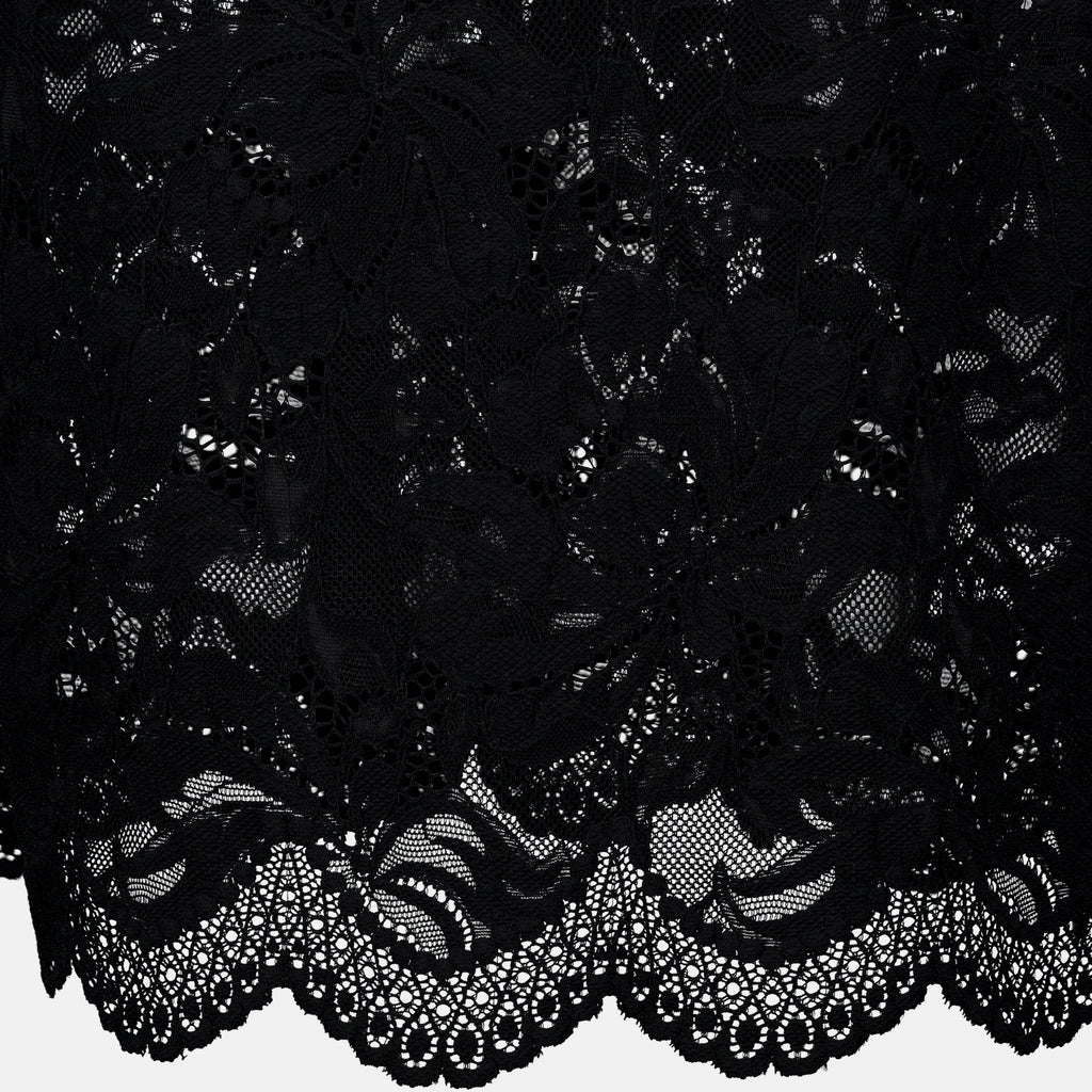 Jupes Falda Midi de Encaje Negra Rabanne Noir Femme