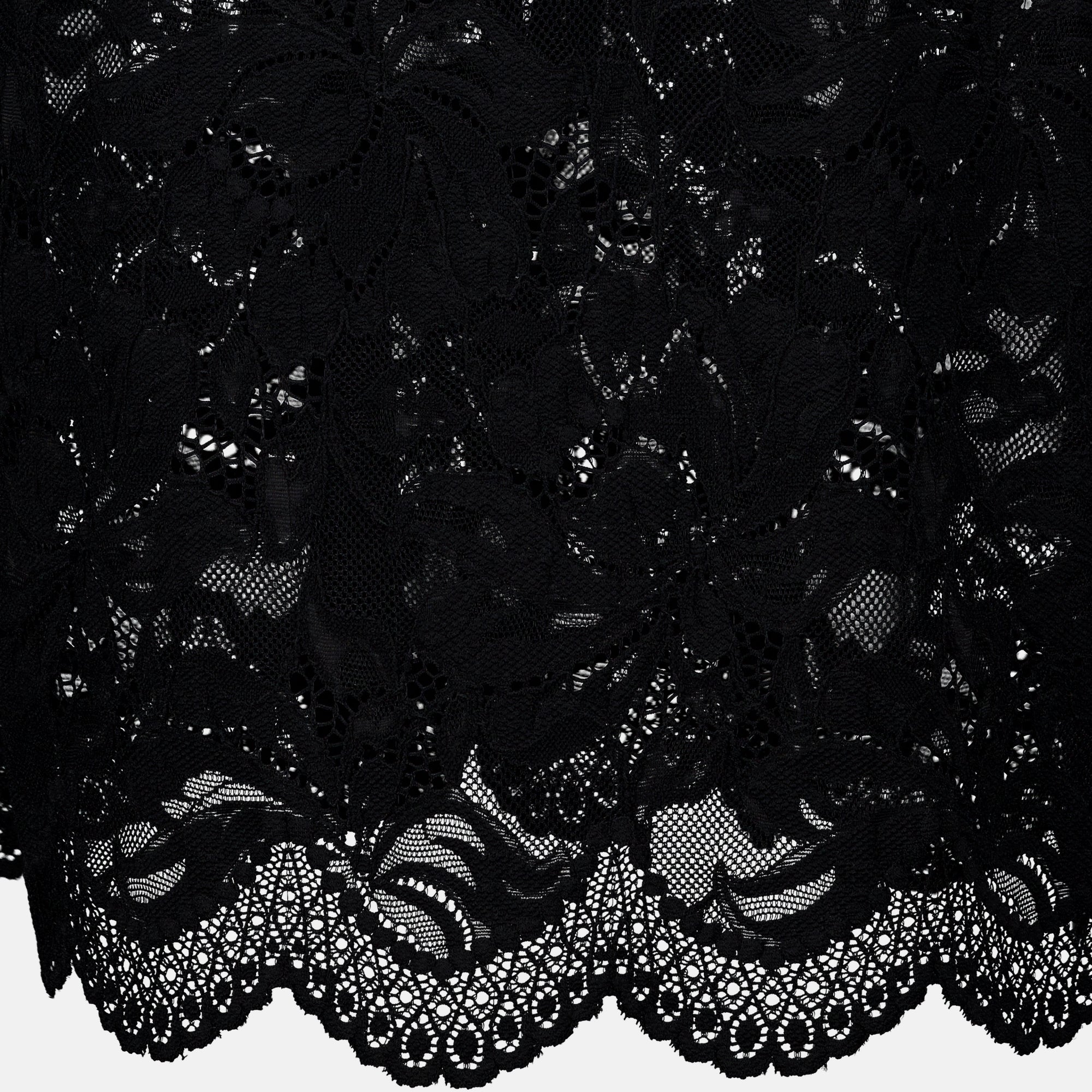 Jupes Falda Midi de Encaje Negra Rabanne Noir Femme