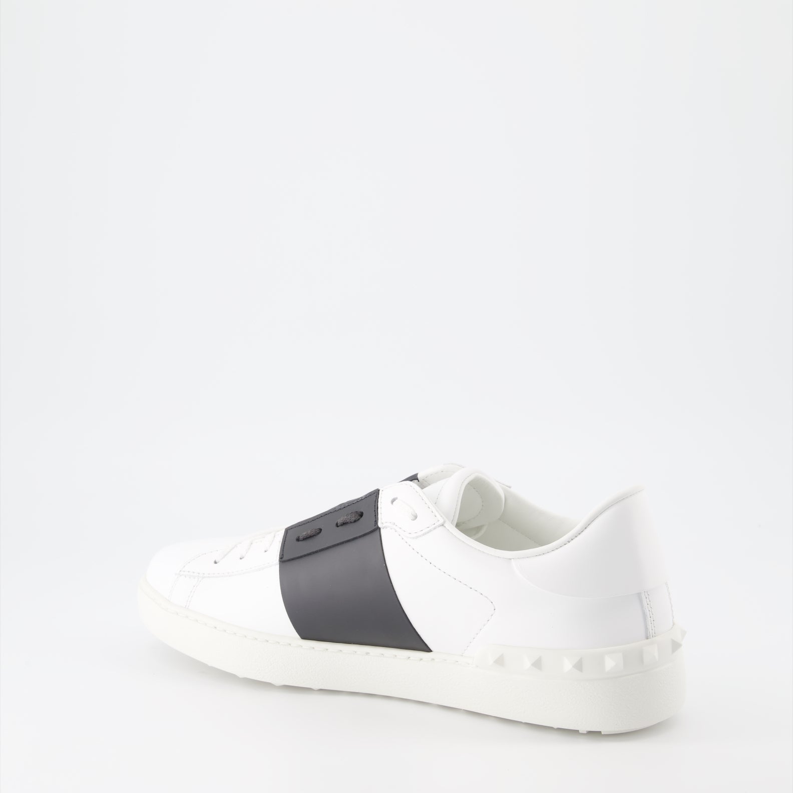 Baskets Baskets Open blanche et noir en cuir Valentino Garavani Blanc Homme