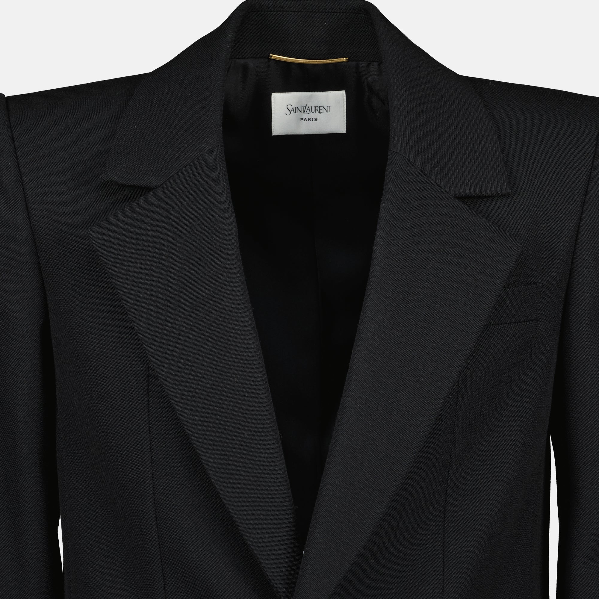 Image de l'article Blazer noir en laine de la marque Saint Laurent pour Homme - Saison Automne-Hiver 2025 - Vue détaillée_1