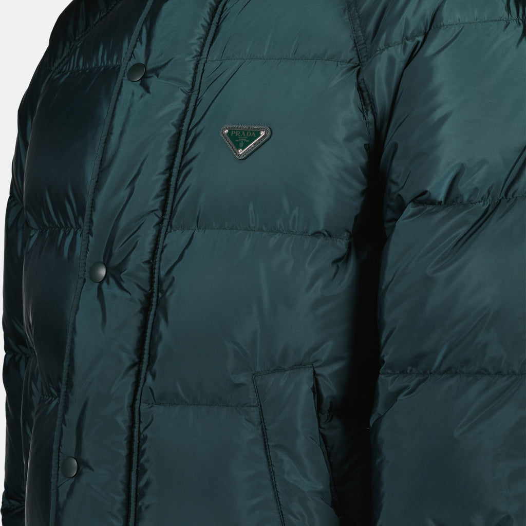 Coats Re-Nylon Puffer Jacket Prada Green Homme