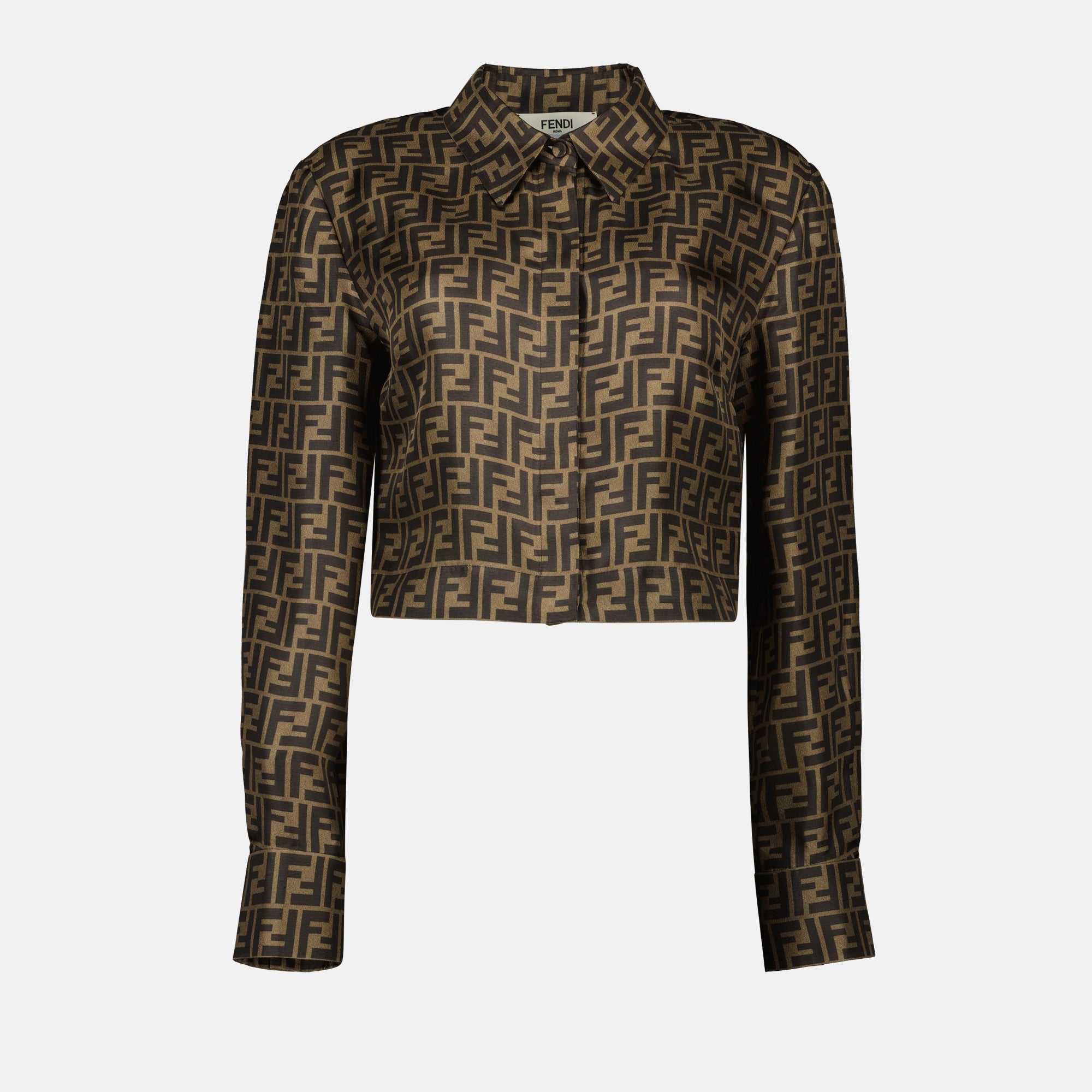 Hemden Chemise FF en soie Fendi Braun Femme