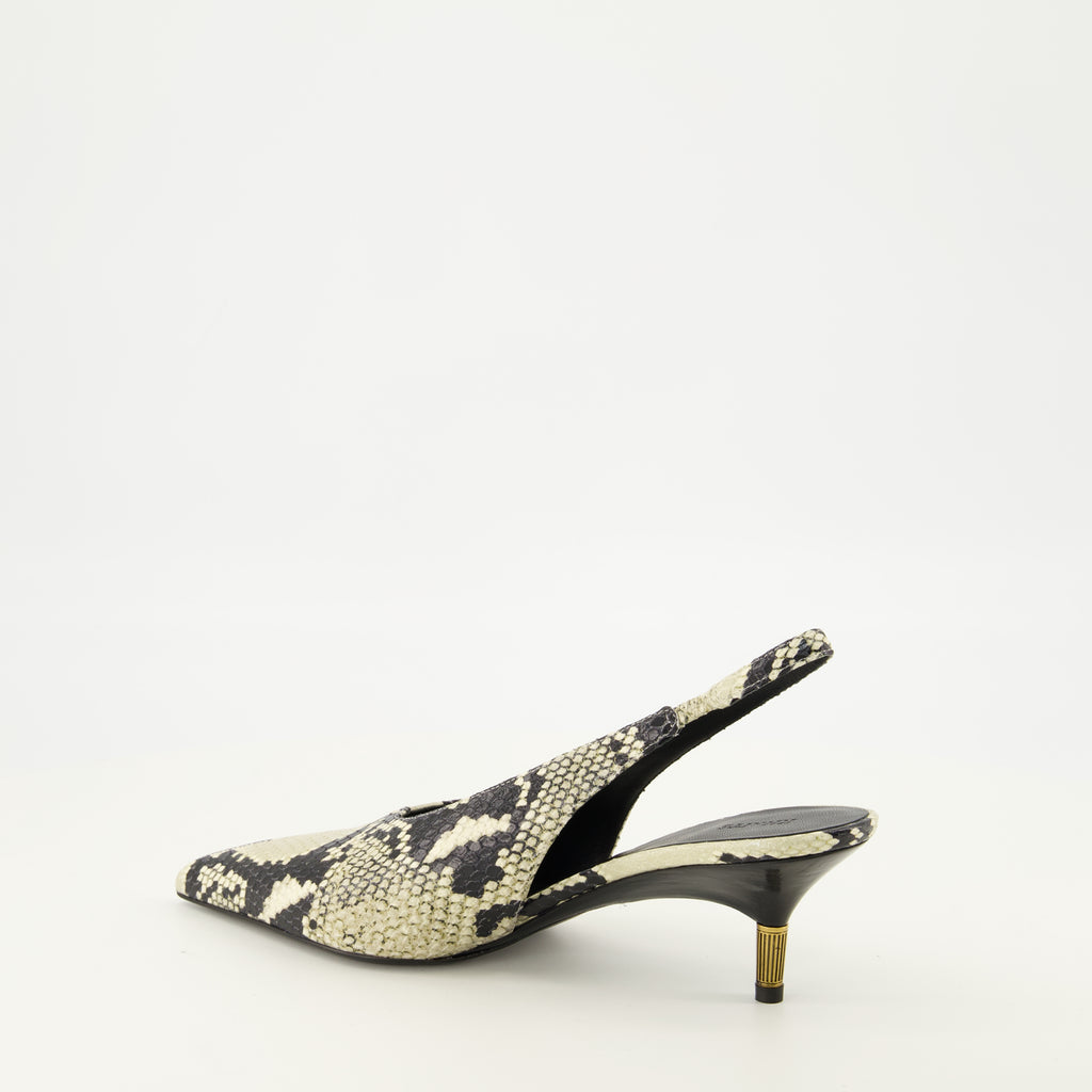 Escarpins Escarpins Bella Low effet peau de python Khaite Gris Femme